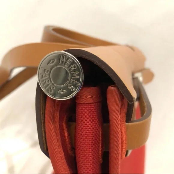 π§‘2X HPπ§‘ Hermes Red/Orange Canvas Herbag SKU #883269 (Gently Used) - Picture 6 of 16